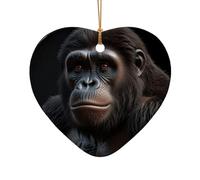 WZYCWB This Heart Shape ceramic Christmas tree Chimpanzees printed with a pattern is perfect for winter Christmas party and home decor.