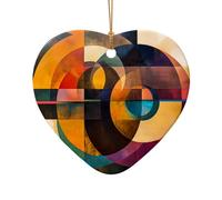 WZYCWB This Heart Shape ceramic Christmas tree Circle Square Harmony printed with a pattern is perfect for winter Christmas party and home decor.
