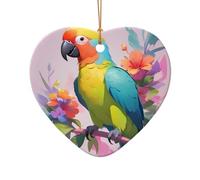 WZYCWB This Heart Shape ceramic Christmas tree Circuit Parrot printed with a pattern is perfect for winter Christmas party and home decor.
