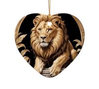 WZYCWB This Heart Shape ceramic Christmas tree Classical lion printed with a pattern is perfect for winter Christmas party and home decor.
