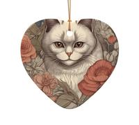 WZYCWB This Heart Shape ceramic Christmas tree Close-up of deep cat's eye printed with a pattern is perfect for winter Christmas party and home decor.