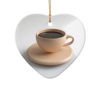 WZYCWB This Heart Shape ceramic Christmas tree Coffee cup on table printed with a pattern is perfect for winter Christmas party and home decor.