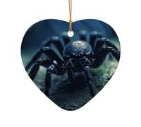 WZYCWB This Heart Shape ceramic Christmas tree crawling spider printed with a pattern is perfect for winter Christmas party and home decor.