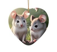 WZYCWB This Heart Shape ceramic Christmas tree Cute animals printed with a pattern is perfect for winter Christmas party and home decor.