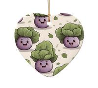 WZYCWB This Heart Shape ceramic Christmas tree Cute cabbage printed with a pattern is perfect for winter Christmas party and home decor.