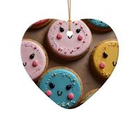 WZYCWB This Heart Shape ceramic Christmas tree Cute cookies printed with a pattern is perfect for winter Christmas party and home decor.