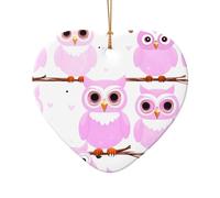 WZYCWB This Heart Shape ceramic Christmas tree Cute owl printed with a pattern is perfect for winter Christmas party and home decor.