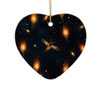 WZYCWB This Heart Shape ceramic Christmas tree firefly printed with a pattern is perfect for winter Christmas party and home decor.