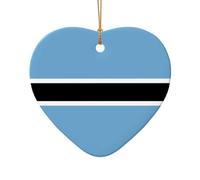 WZYCWB This Heart Shape ceramic Christmas tree Flag of Botswana printed with a pattern is perfect for winter Christmas party and home decor.