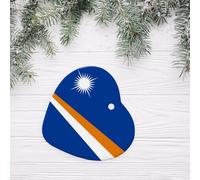 WZYCWB This Heart Shape ceramic Christmas tree Flag of the Marshall Islands printed with a pattern is perfect for winter Christmas party and home decor.