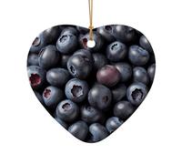 WZYCWB This Heart Shape ceramic Christmas tree Fresh blueberry pulp printed with a pattern is perfect for winter Christmas party and home decor.