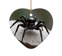 WZYCWB This Heart Shape ceramic Christmas tree Gothic Spider printed with a pattern is perfect for winter Christmas party and home decor.