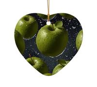 WZYCWB This Heart Shape ceramic Christmas tree Green fruit with water printed with a pattern is perfect for winter Christmas party and home decor.