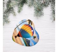 WZYCWB This Heart Shape ceramic Christmas tree Hawaii Hot Air Balloon printed with a pattern is perfect for winter Christmas party and home decor.