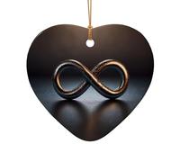 WZYCWB This Heart Shape ceramic Christmas tree Infinity symbol printed with a pattern is perfect for winter Christmas party and home decor.