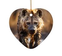 WZYCWB This Heart Shape ceramic Christmas tree Lone Hyena printed with a pattern is perfect for winter Christmas party and home decor.