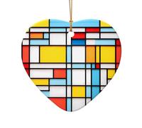 WZYCWB This Heart Shape ceramic Christmas tree Mismatched boxes printed with a pattern is perfect for winter Christmas party and home decor.