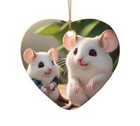 WZYCWB This Heart Shape ceramic Christmas tree Mother and child rats printed with a pattern is perfect for winter Christmas party and home decor.