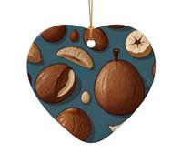 WZYCWB This Heart Shape ceramic Christmas tree Nuts cartoon cute printed with a pattern is perfect for winter Christmas party and home decor.