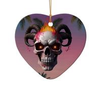 WZYCWB This Heart Shape ceramic Christmas tree pink flame printed with a pattern is perfect for winter Christmas party and home decor.