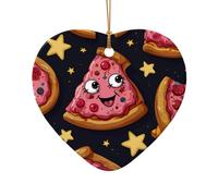WZYCWB This Heart Shape ceramic Christmas tree pizza printed with a pattern is perfect for winter Christmas party and home decor.