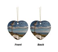 WZYCWB This Heart Shape ceramic Christmas tree Read page the wind blows printed with a pattern is perfect for winter Christmas party and home decor.