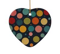 WZYCWB This Heart Shape ceramic Christmas tree Retro polka dots printed with a pattern is perfect for winter Christmas party and home decor.