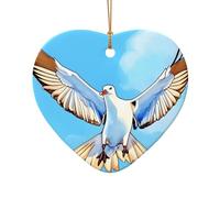 WZYCWB This Heart Shape ceramic Christmas tree Seagulls in flight printed with a pattern is perfect for winter Christmas party and home decor.