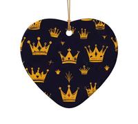 WZYCWB This Heart Shape ceramic Christmas tree Small crown printed with a pattern is perfect for winter Christmas party and home decor.