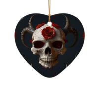 WZYCWB This Heart Shape ceramic Christmas tree Spider Sheep Head printed with a pattern is perfect for winter Christmas party and home decor.