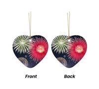 WZYCWB This Heart Shape ceramic Christmas tree Splendid fireworks printed with a pattern is perfect for winter Christmas party and home decor.