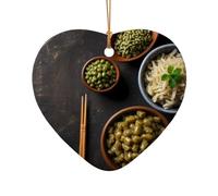 WZYCWB This Heart Shape ceramic Christmas tree Three Meals a Day printed with a pattern is perfect for winter Christmas party and home decor.