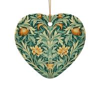 WZYCWB This Heart Shape ceramic Christmas tree Vintage Teal Pattern printed with a pattern is perfect for winter Christmas party and home decor.