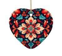 WZYCWB This Heart Shape ceramic Christmas tree Visual Impact Petals printed with a pattern is perfect for winter Christmas party and home decor.
