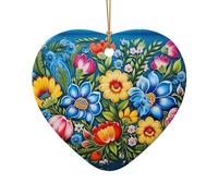 WZYCWB This Heart Shape ceramic Christmas tree Vivid floral patterns printed with a pattern is perfect for winter Christmas party and home decor.