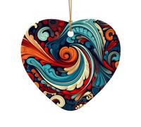 WZYCWB This Heart Shape ceramic Christmas tree Vivid Patterns printed with a pattern is perfect for winter Christmas party and home decor.