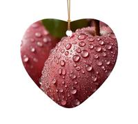 WZYCWB This Heart Shape ceramic Christmas tree wax fruit with water drops printed with a pattern is perfect for winter Christmas party and home decor.