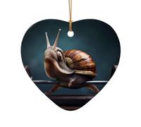WZYCWB This Heart Shape ceramic Christmas tree Weightlifting snails printed with a pattern is perfect for winter Christmas party and home decor.