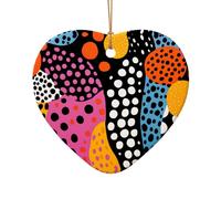WZYCWB This Heart Shape ceramic Christmas tree Zebra Polka Dot printed with a pattern is perfect for winter Christmas party and home decor.
