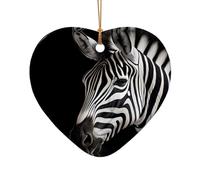 WZYCWB This Heart Shape ceramic Christmas tree zebra stripes printed with a pattern is perfect for winter Christmas party and home decor.