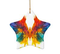 WZYCWB This Star Shape ceramic Christmas tree Beautiful feathers printed with a pattern is perfect for winter Christmas party and home decor.