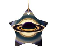WZYCWB This Star Shape ceramic Christmas tree Beautiful Saturn printed with a pattern is perfect for winter Christmas party and home decor.