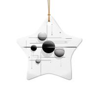 WZYCWB This Star Shape ceramic Christmas tree Black and White Planet printed with a pattern is perfect for winter Christmas party and home decor.