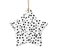 WZYCWB This Star Shape ceramic Christmas tree Black And White Polka Dot printed with a pattern is perfect for winter Christmas party and home decor.