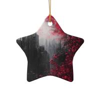 WZYCWB This Star Shape ceramic Christmas tree Blooming flowers printed with a pattern is perfect for winter Christmas party and home decor.