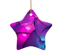 WZYCWB This Star Shape ceramic Christmas tree Broken Ground printed with a pattern is perfect for winter Christmas party and home decor.