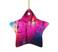 WZYCWB This Star Shape ceramic Christmas tree Broken Wall printed with a pattern is perfect for winter Christmas party and home decor.