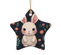 WZYCWB This Star Shape ceramic Christmas tree cartoon background printed with a pattern is perfect for winter Christmas party and home decor.