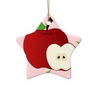 WZYCWB This Star Shape ceramic Christmas tree Cartoon Red Fruit printed with a pattern is perfect for winter Christmas party and home decor.