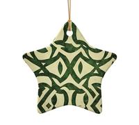 WZYCWB This Star Shape ceramic Christmas tree Celtic knot printed with a pattern is perfect for winter Christmas party and home decor.